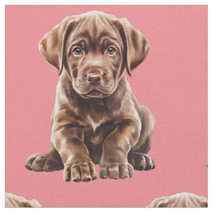 Chocolate Labrador Retriever Dog Fabric