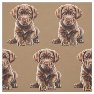 Chocolate Labrador Retriever Dog Fabric
