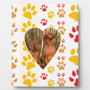 Chocolate Labrador Retriever  Dog Hearts Paw Print Plaque