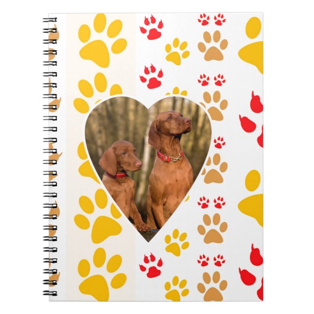 Chocolate Labrador Retriever  Dog Hearts Paw Print Spiral Notebook (Front)