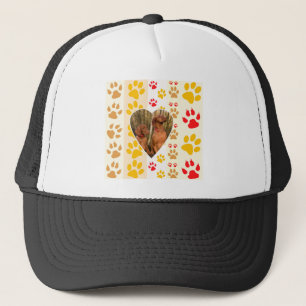 Chocolate Labrador Retriever Dog Hearts Paw Print Trucker Hat