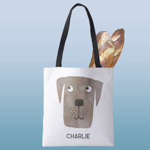 Chocolate Labrador Retriever Dog Personalised Tote Bag