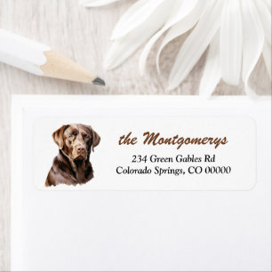 Chocolate Labrador Retriever Dog Return Address