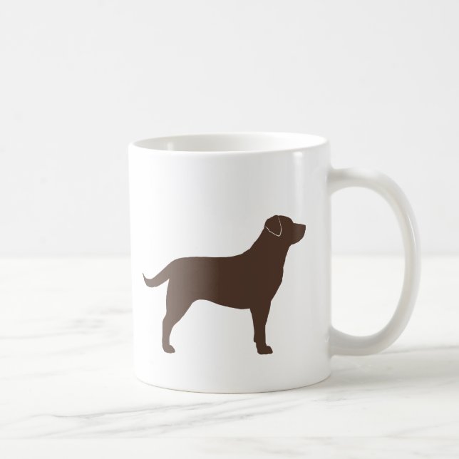 Chocolate Labrador Retriever Dog Silhouettes Coffee Mug (Right)