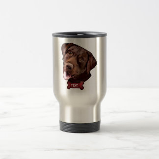 Chocolate labrador retriever dog travel mugs