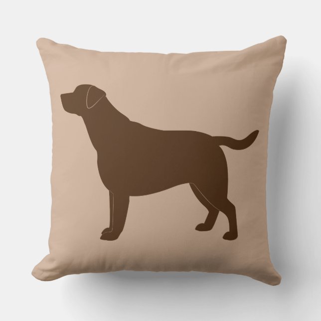 Chocolate Labrador Retriever in Silhouette Cushion (Front)