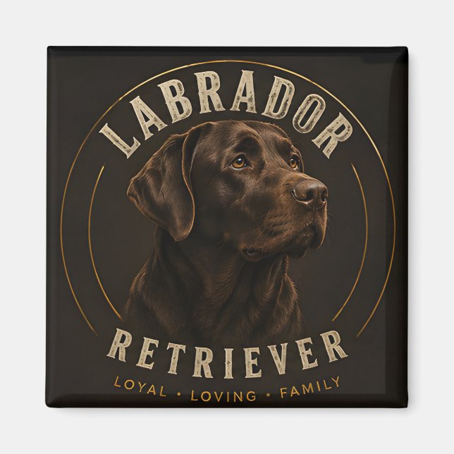 Chocolate Labrador Retriever Loyal Family Dog  Magnet (Front)