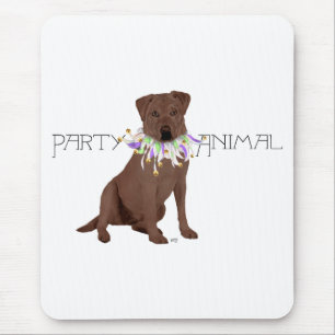 Chocolate Labrador Retriever Party Mouse Pad