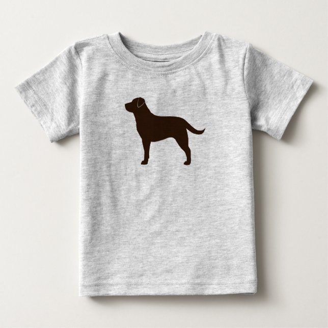 Chocolate Labrador Retriever Silhouette Brown Dog Baby T-Shirt (Front)