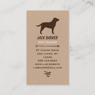 Chocolate Labrador Retriever Silhouette Business Card