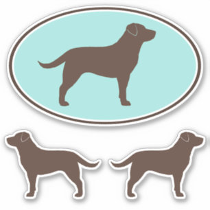 Chocolate Labrador Retriever Silhouette Stickers