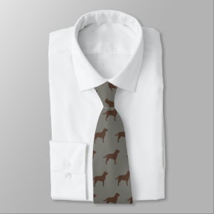 Chocolate Labrador Retriever Silhouettes Pattern Tie