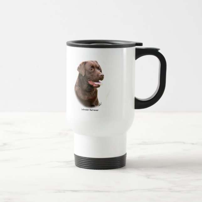 Chocolate Labrador Retriever Travel Mug (Right)