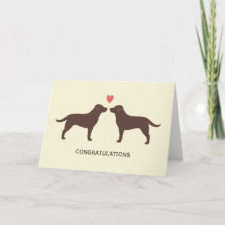 Chocolate Labrador Retrievers Wedding Congrats Card