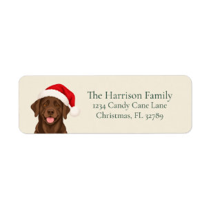 Chocolate Labrador Santa Hat Christmas Return