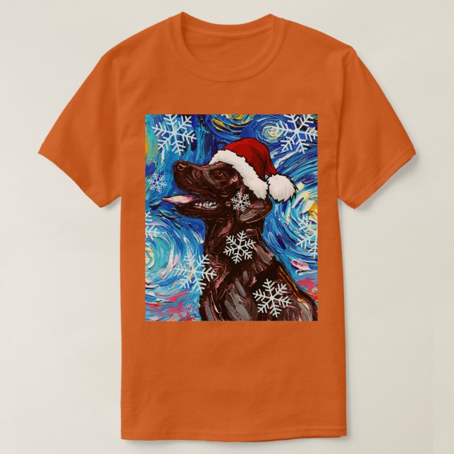Chocolate Labrador Santa T-Shirt (Design Front)