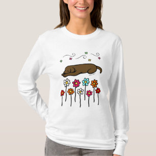 Chocolate Labrador Sleeping in the Garden T-Shirt