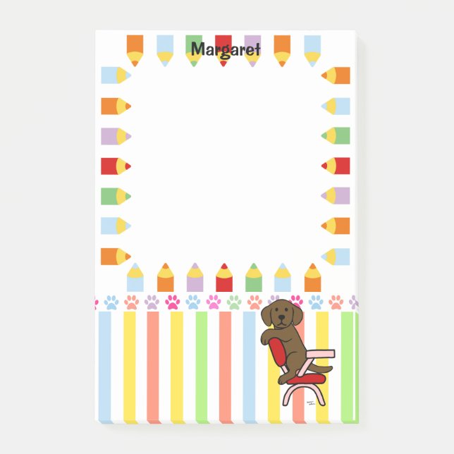 Chocolate Labrador Student 3 Post-it Notes (Front)