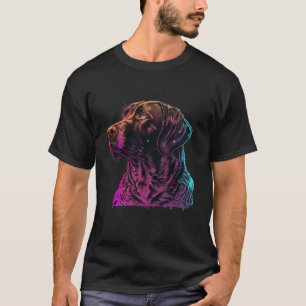 Chocolate Labrador Synthwave 80s Retrowave Aesthet T-Shirt