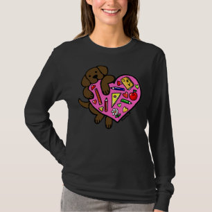 Chocolate Labrador Teacher S Heart T-Shirt
