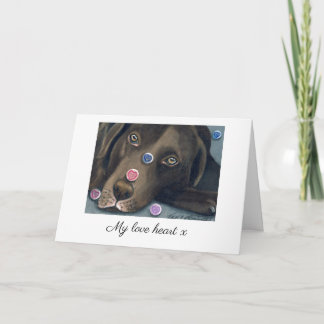 Chocolate Labrador Valentine Card