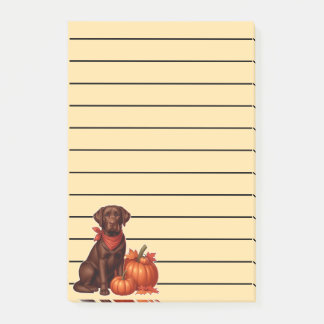 Chocolate Labrador with Red Bandanna by Pumpkins Post-it Notes
