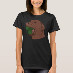 Chocolate Labrador With Tennis Balls T-Shirt
