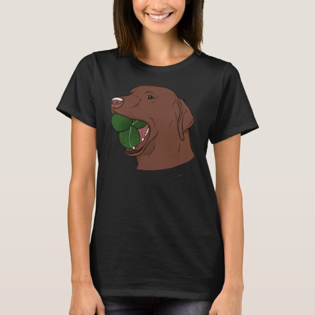 Chocolate Labrador With Tennis Balls T-Shirt (Front)
