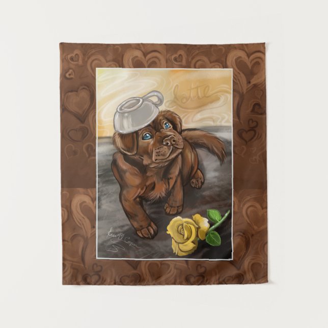 Chocolate Latte Lab Tapestry (Front)