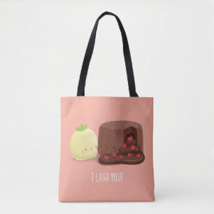Chocolate Lava Cake and Vanilla Ice Cream Pun Tote