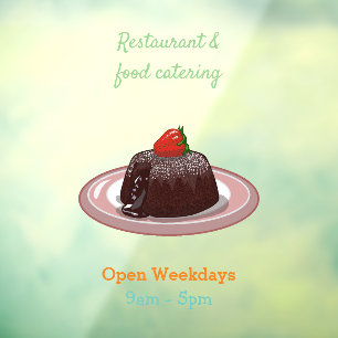 Chocolate lava cake cartoon illustration