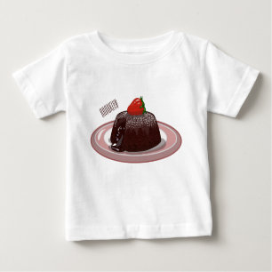 Chocolate lava cake cartoon illustration  baby T-Shirt