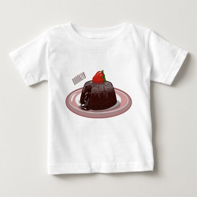 Chocolate lava cake cartoon illustration  baby T-Shirt (Front)