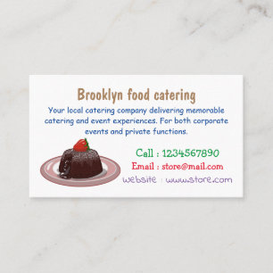 Chocolate lava cake cartoon illustration business card