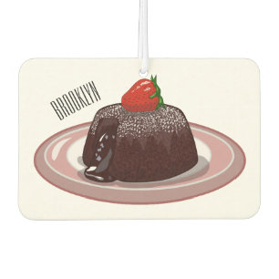 Chocolate lava cake cartoon illustration  car air freshener
