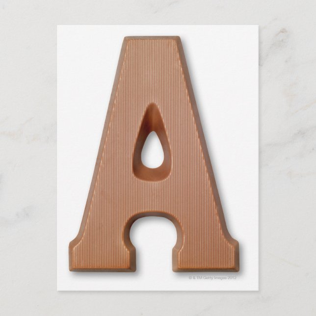 Chocolate letter a postcard (Front)
