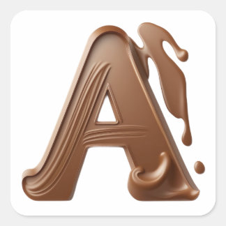 Chocolate letter A stickers