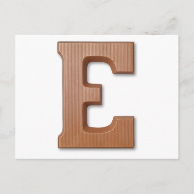 Chocolate letter E Postcard (Front)