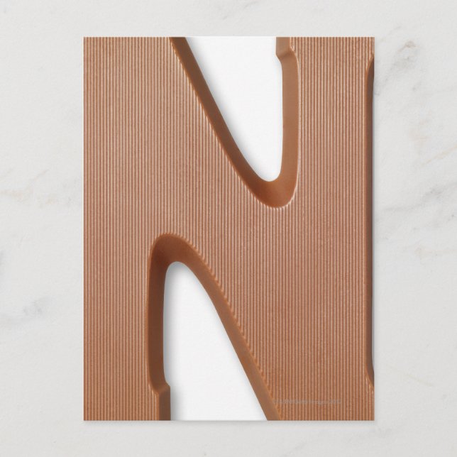 Chocolate letter n postcard (Front)