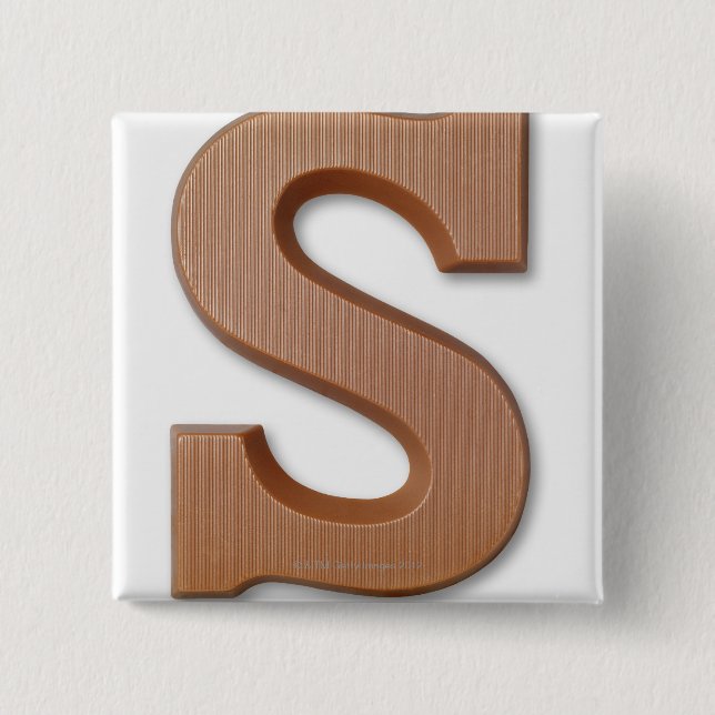 Chocolate letter s 15 cm square badge (Front)