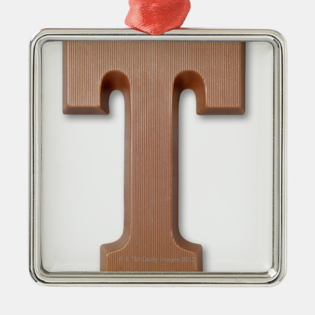 Chocolate letter t metal tree decoration (Front)