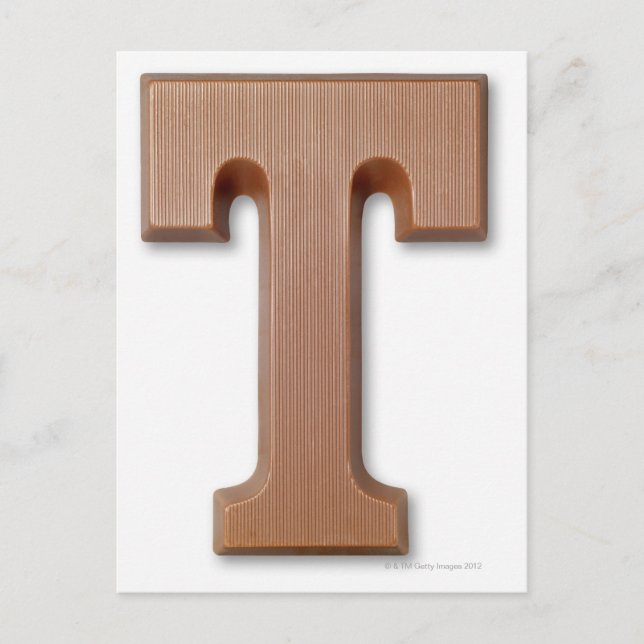 Chocolate letter t postcard (Front)