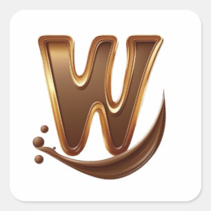 Chocolate letter W stickers