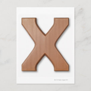 Chocolate letter x postcard