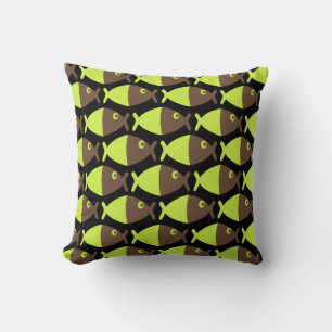 Chocolate Lime Fish Cushion