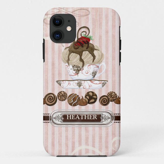 Chocolate Lover Addict Candy Swirls Cell Case (Back)