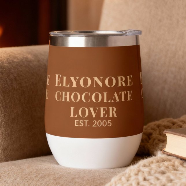 Chocolate Lover Cream Script Personalized Name Est (Creator Uploaded)