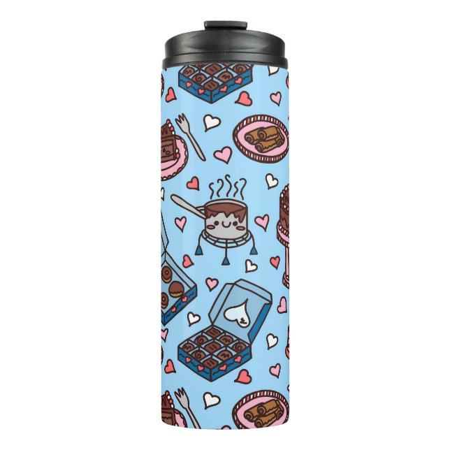 Chocolate lover cute thermal tumbler (Front)