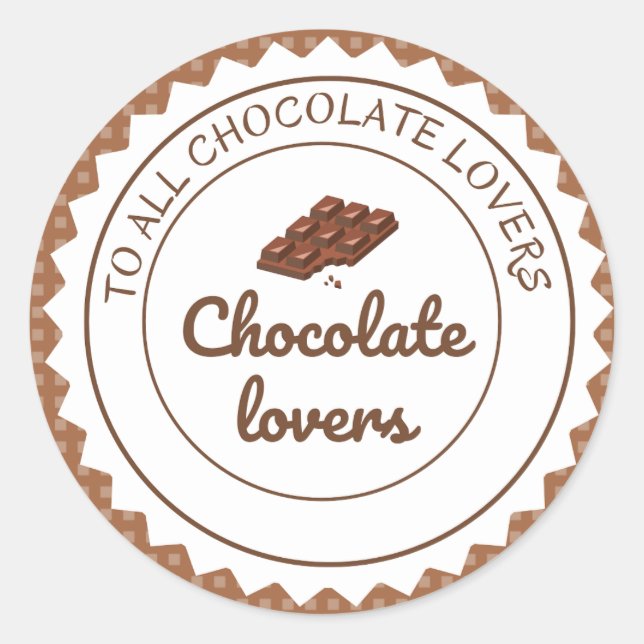  Chocolate lovers  Classic Round Sticker (Front)