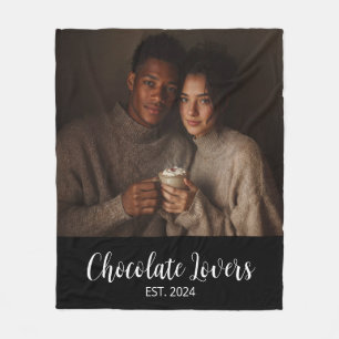 Chocolate Lovers Couple Established Photo Gift Fleece Blanket